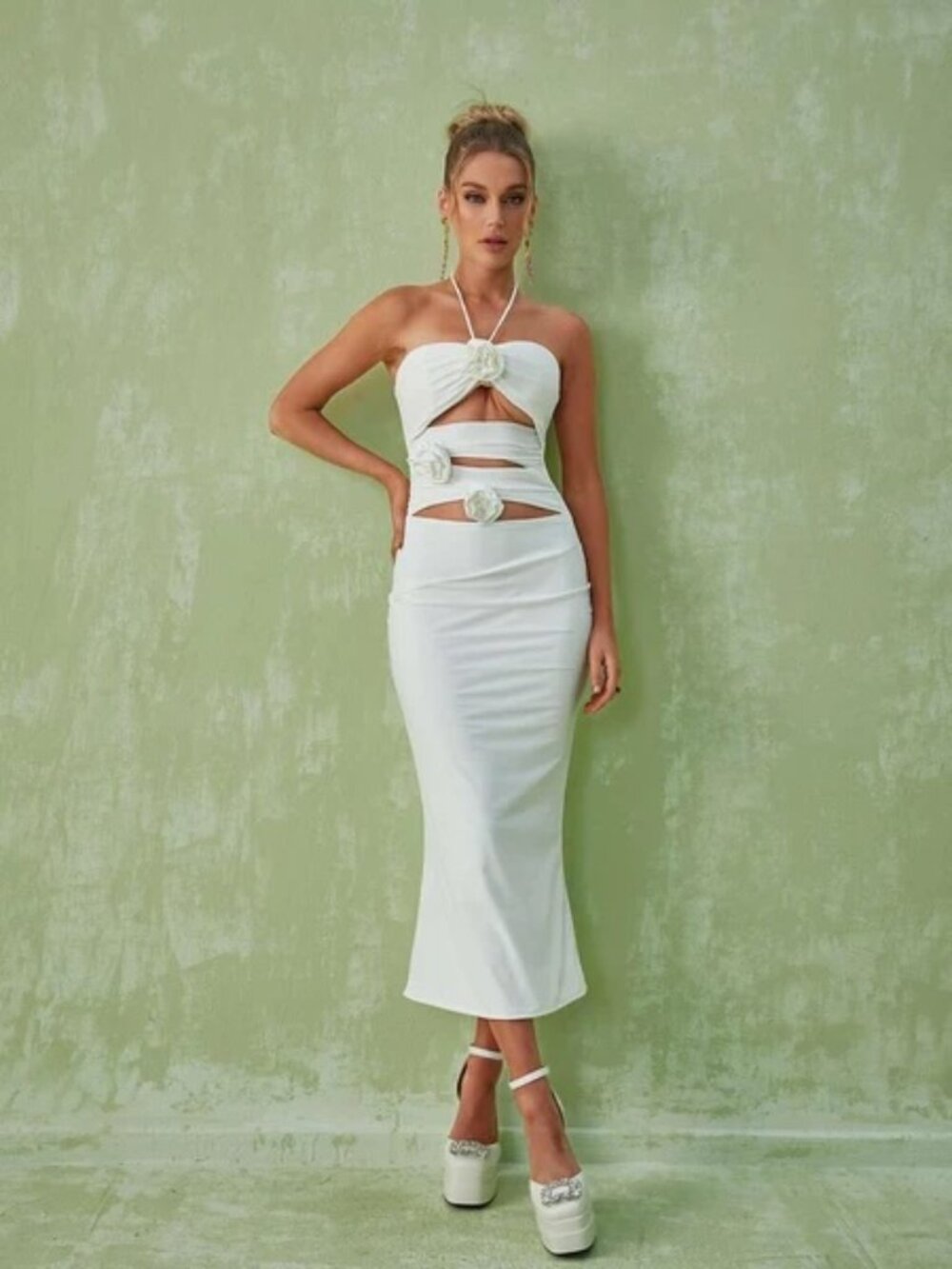 Mew Mews Dorcas Halterneck Cutout Maxi Dress